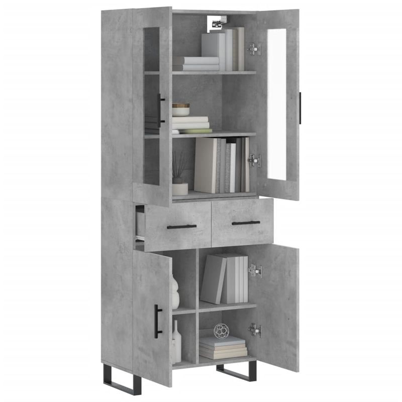 Casa si Gradina - Mobilier - Comode si corpuri - Corpuri bucatarie - Dulap inalt, gri beton, 69,5x34x180, lemn compozit - Infinity.ro