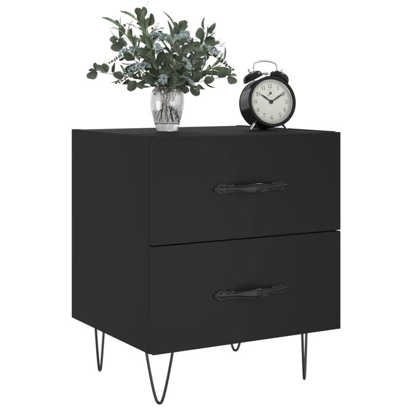 Casa si Gradina - Mobilier - Comode si corpuri - Noptiere - Noptiere, 2 buc., negru, 40x35x47,5 cm, lemn compozit - Infinity.ro