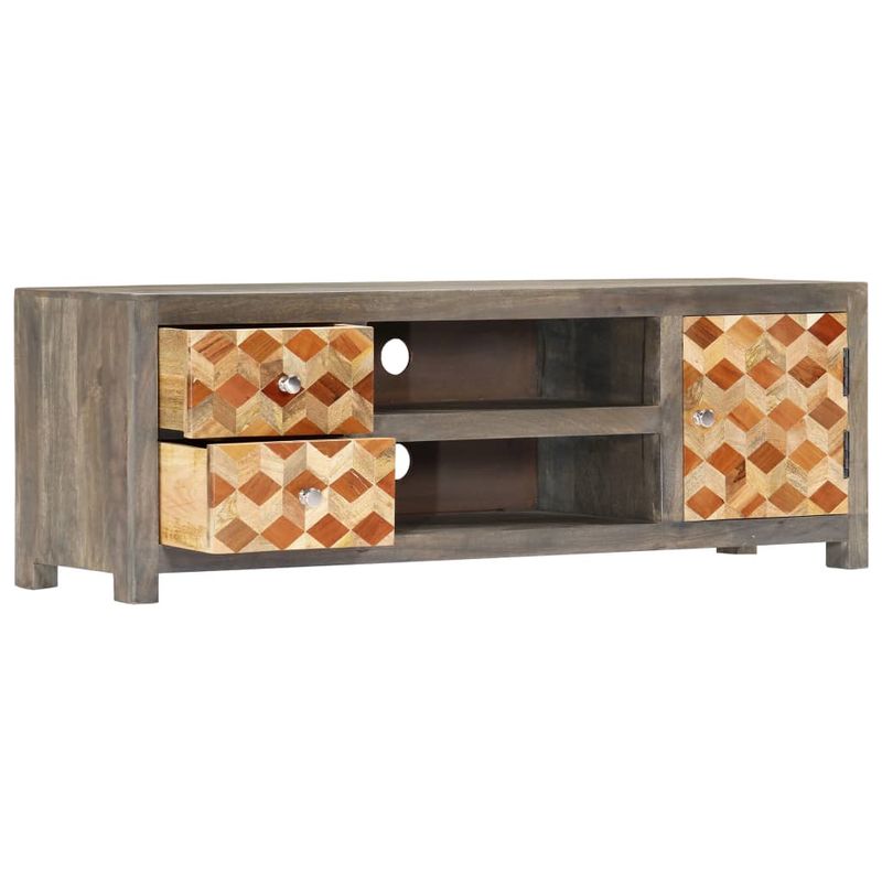 Casa si Gradina - Mobilier - Comode si corpuri - Comode - Comoda TV, gri, 120 x 30 x 40 cm, lemn masiv de mango - Infinity.ro