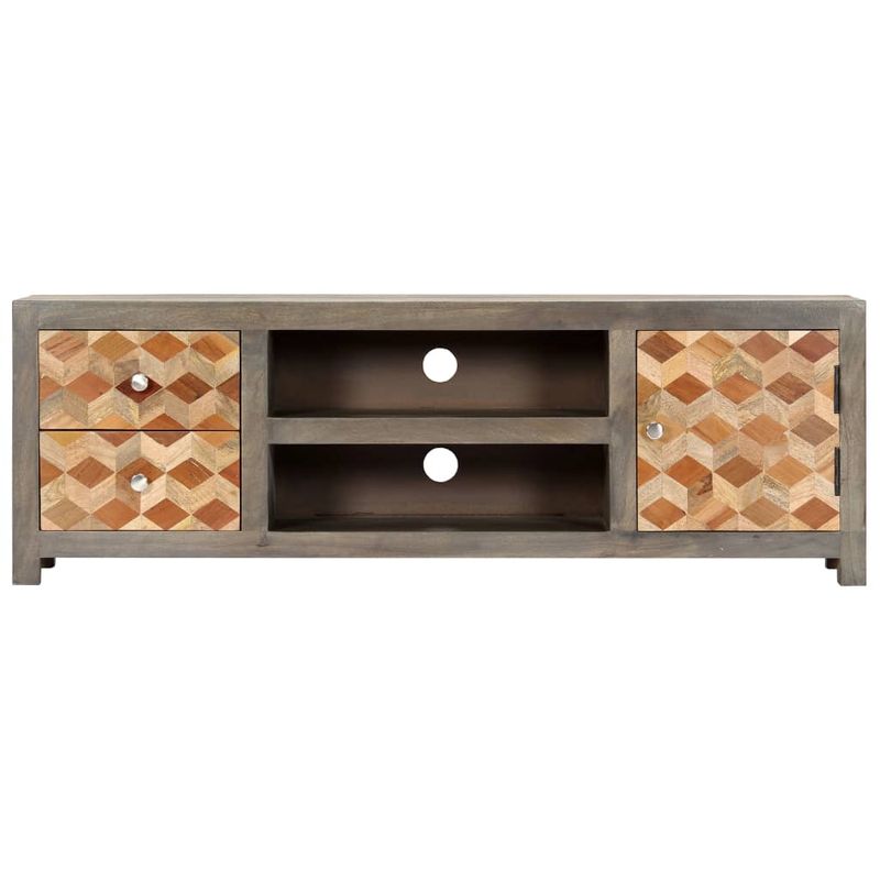 Casa si Gradina - Mobilier - Comode si corpuri - Comode - Comoda TV, gri, 120 x 30 x 40 cm, lemn masiv de mango - Infinity.ro