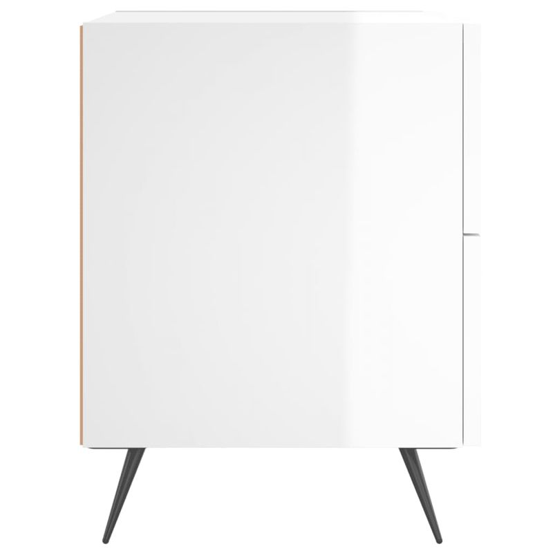 Casa si Gradina - Mobilier - Comode si corpuri - Noptiere - Noptiera, alb extralucios, 40x35x47,5 cm, lemn compozit - Infinity.ro