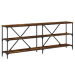 Casa si Gradina - Mobilier - Comode si corpuri - Console - Masa consola stejar afumat 200x30x75 cm lemn prelucrat si fier - Infinity.ro