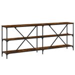 Casa si Gradina - Mobilier - Comode si corpuri - Console - Masa consola stejar afumat 200x30x75 cm lemn prelucrat si fier - Infinity.ro