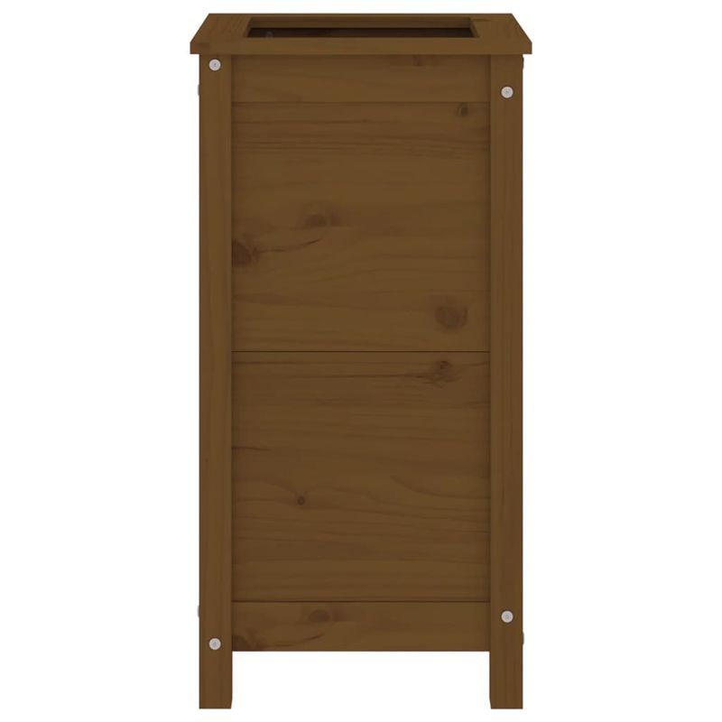 Casa si Gradina - Gradinarit si plante - Plante si ghivece - Ghivece si suporturi - Jardiniera de gradina, maro miere, 40x40x78 cm, lemn masiv pin - Infinity.ro