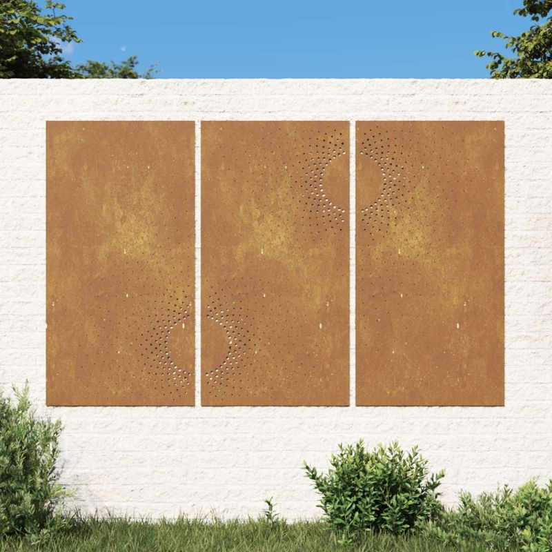 Casa si Gradina - Decoratiuni - Decoratiuni perete - Decoratiuni perete de gradina 3 buc. 105x55cm otel corten soare - Infinity.ro