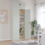 Casa si Gradina - Constructii - Depozitare, transport si protectie - Rafturi, fisete si vestiare - Fiset, gri deschis, 90x40x240 cm, otel - Infinity.ro