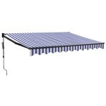 Casa si Gradina - Gradina si terasa - Umbrele si pavilioane - Umbrele - Copertina retractabila automata, 3x2,5 m, albastru și alb (cadru antracit) - Infinity.ro