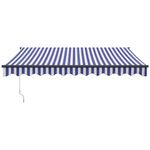 Casa si Gradina - Gradina si terasa - Umbrele si pavilioane - Umbrele - Copertina retractabila automata, 3x2,5 m, albastru și alb (cadru antracit) - Infinity.ro