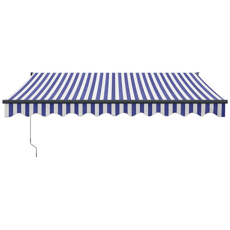 Casa si Gradina - Gradina si terasa - Umbrele si pavilioane - Umbrele - Copertina retractabila automata, 3x2,5 m, albastru și alb (cadru antracit) - Infinity.ro
