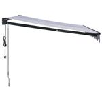 Casa si Gradina - Gradina si terasa - Umbrele si pavilioane - Umbrele - Copertina retractabila automata, 3x2,5 m, albastru și alb (cadru antracit) - Infinity.ro