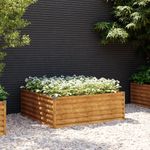 Casa si Gradina - Gradinarit si plante - Plante si ghivece - Ghivece si suporturi - Strat inaltat de gradina, 100x100x36 cm, otel corten - Infinity.ro