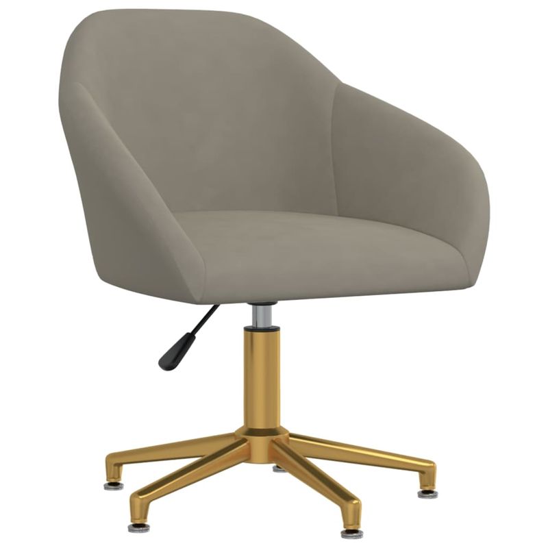 Casa si Gradina - Mobilier - Scaune si fotolii - Scaune - Scaune de bucatarie pivotante, 2 buc., gri deschis, catifea - Infinity.ro