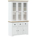 Casa si Gradina - Mobilier - Comode si corpuri - Corpuri bucatarie - Dulap inalt "BODO" alb & maro 115,5x43x200,5 cm lemn masiv pin - Infinity.ro