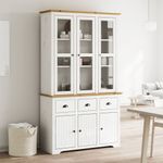 Casa si Gradina - Mobilier - Comode si corpuri - Corpuri bucatarie - Dulap inalt "BODO" alb & maro 115,5x43x200,5 cm lemn masiv pin - Infinity.ro