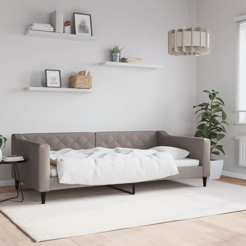 Casa si Gradina - Mobilier - Paturi si accesorii - Paturi - Cadru de pat, gri taupe, 100 x 200 cm, material textil - Infinity.ro