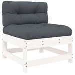 Casa si Gradina - Gradina si terasa - Mobilier exterior - Seturi mobila gradina - Set mobilier relaxare gradina&perne 6 piese alb lemn masiv pin - Infinity.ro