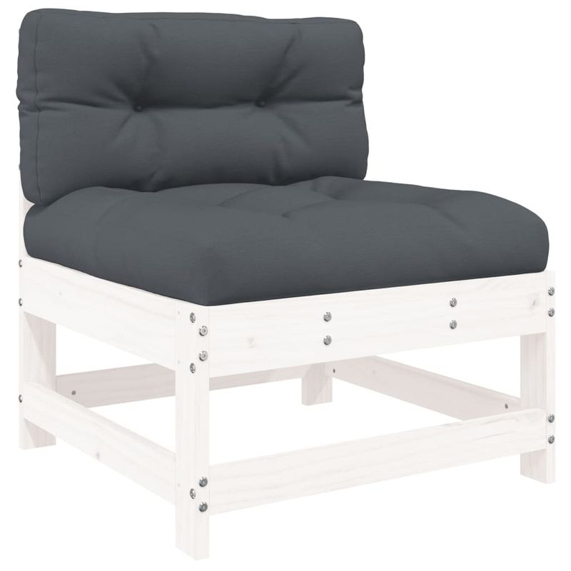 Casa si Gradina - Gradina si terasa - Mobilier exterior - Seturi mobila gradina - Set mobilier relaxare gradina&perne 6 piese alb lemn masiv pin - Infinity.ro