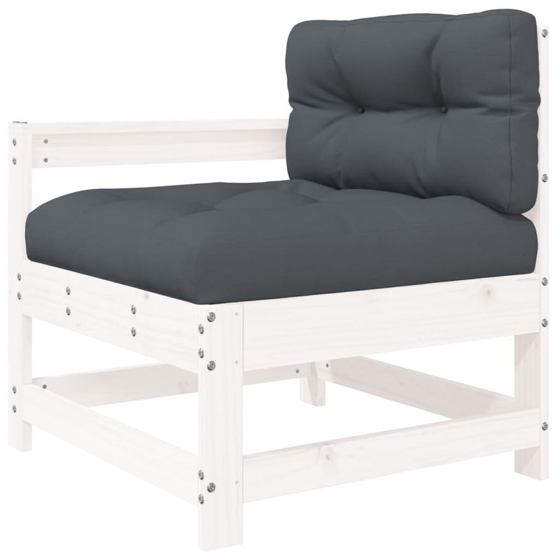 Casa si Gradina - Gradina si terasa - Mobilier exterior - Seturi mobila gradina - Set mobilier relaxare gradina&perne 6 piese alb lemn masiv pin - Infinity.ro