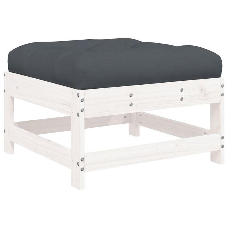 Casa si Gradina - Gradina si terasa - Mobilier exterior - Seturi mobila gradina - Set mobilier relaxare gradina&perne 6 piese alb lemn masiv pin - Infinity.ro