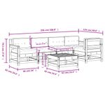 Casa si Gradina - Gradina si terasa - Mobilier exterior - Seturi mobila gradina - Set mobilier relaxare gradina&perne 6 piese alb lemn masiv pin - Infinity.ro