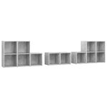 Casa si Gradina - Mobilier - Seturi de mobilier - Seturi living - Set de dulapuri TV, 8 piese, gri beton, lemn prelucrat - Infinity.ro