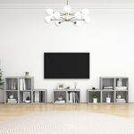 Casa si Gradina - Mobilier - Seturi de mobilier - Seturi living - Set de dulapuri TV, 8 piese, gri beton, lemn prelucrat - Infinity.ro