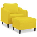 Casa si Gradina - Mobilier - Scaune si fotolii - Fotolii - Fotoliu canapea cu taburet, galben deschis, 60 cm, textil - Infinity.ro