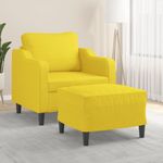 Casa si Gradina - Mobilier - Scaune si fotolii - Fotolii - Fotoliu canapea cu taburet, galben deschis, 60 cm, textil - Infinity.ro