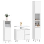 Casa si Gradina - Mobilier - Seturi de mobilier - Seturi baie - Set mobilier de baie, 3 piese, alb, lemn compozit - Infinity.ro
