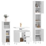 Casa si Gradina - Mobilier - Seturi de mobilier - Seturi baie - Set mobilier de baie, 3 piese, alb, lemn compozit - Infinity.ro