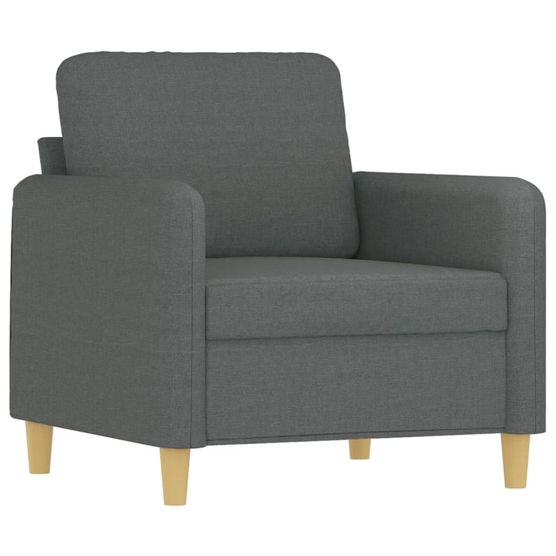 Casa si Gradina - Mobilier - Scaune si fotolii - Fotolii - Fotoliu canapea cu taburet, gri inchis, 60 cm, textil - Infinity.ro