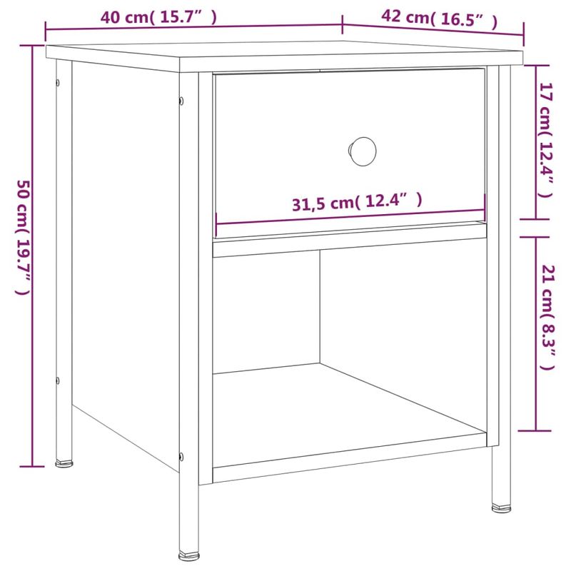 Casa si Gradina - Mobilier - Comode si corpuri - Noptiere - Noptiera, stejar sonoma, 40x42x50 cm, lemn compozit - Infinity.ro