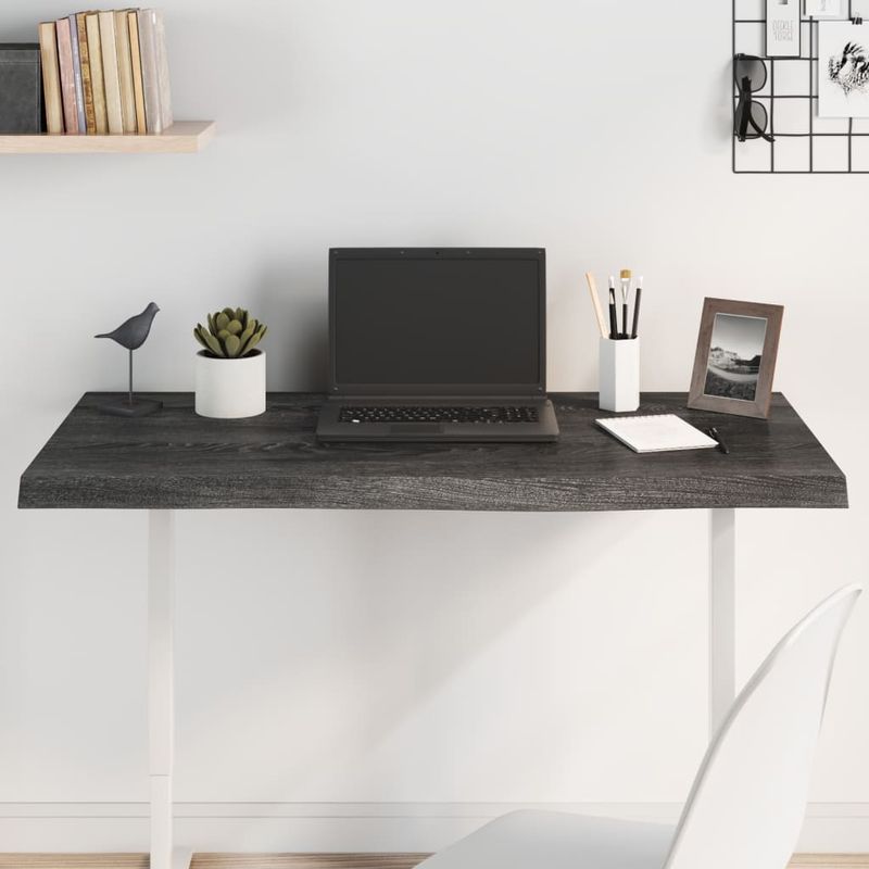 Casa si Gradina - Mobilier - Feronerie si accesorii mobila - Blat de masa maro 100x60x(2-4) cm, lemn masiv stejar tratat, maro închis - Infinity.ro
