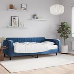 Casa si Gradina - Mobilier - Paturi si accesorii - Paturi - Pat de zi cu saltea, albastru, 100x200 cm, catifea - Infinity.ro