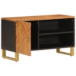 Casa si Gradina - Mobilier - Comode si corpuri - Comode - Dulap TV, maro si negru, 80x31,5x46 cm, lemn masiv de mango - Infinity.ro