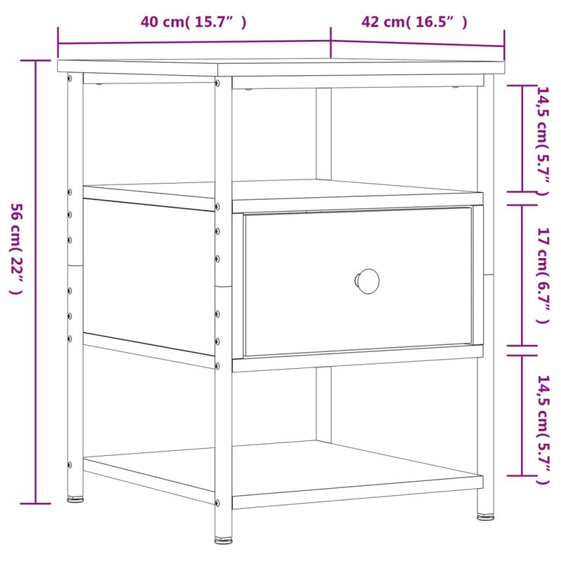 Casa si Gradina - Mobilier - Comode si corpuri - Noptiere - Noptiera, stejar sonoma, 40x42x56 cm, lemn compozit - Infinity.ro