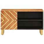 Casa si Gradina - Mobilier - Comode si corpuri - Comode - Dulap TV, maro si negru, 80x31,5x46 cm, lemn masiv de mango - Infinity.ro
