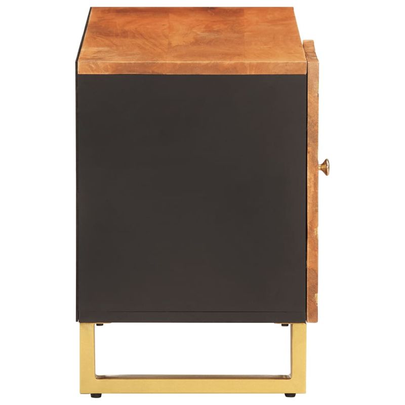 Casa si Gradina - Mobilier - Comode si corpuri - Comode - Dulap TV, maro si negru, 80x31,5x46 cm, lemn masiv de mango - Infinity.ro