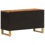 Casa si Gradina - Mobilier - Comode si corpuri - Comode - Dulap TV, maro si negru, 80x31,5x46 cm, lemn masiv de mango - Infinity.ro