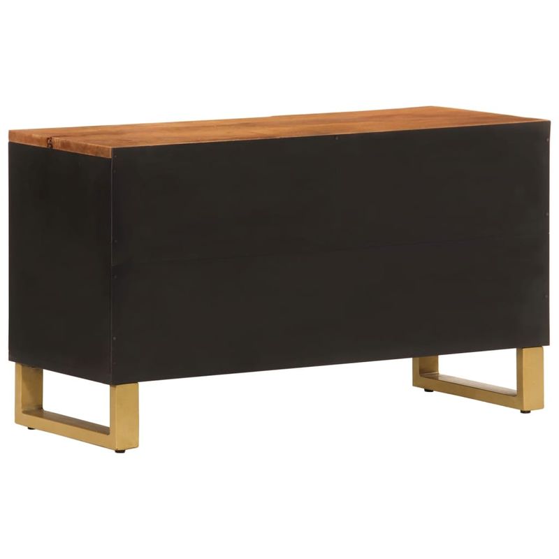 Casa si Gradina - Mobilier - Comode si corpuri - Comode - Dulap TV, maro si negru, 80x31,5x46 cm, lemn masiv de mango - Infinity.ro