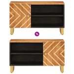 Casa si Gradina - Mobilier - Comode si corpuri - Comode - Dulap TV, maro si negru, 80x31,5x46 cm, lemn masiv de mango - Infinity.ro