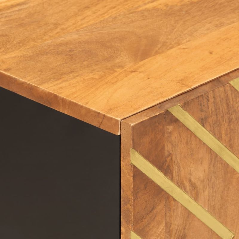 Casa si Gradina - Mobilier - Comode si corpuri - Comode - Dulap TV, maro si negru, 80x31,5x46 cm, lemn masiv de mango - Infinity.ro