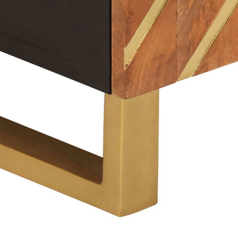 Casa si Gradina - Mobilier - Comode si corpuri - Comode - Dulap TV, maro si negru, 80x31,5x46 cm, lemn masiv de mango - Infinity.ro