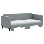 Casa si Gradina - Mobilier - Paturi si accesorii - Paturi - Pat de zi cu extensie si saltele, gri deschis, 80x200 cm textil - Infinity.ro