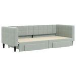 Casa si Gradina - Mobilier - Paturi si accesorii - Paturi - Pat de zi cu extensie si sertare, gri deschis 80x200 cm catifea - Infinity.ro