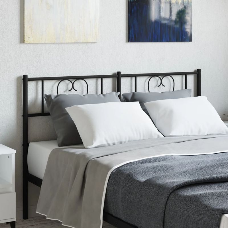 Casa si Gradina - Mobilier - Paturi si accesorii - Accesorii paturi - Tablie de pat metalica, negru, 120 cm - Infinity.ro