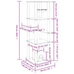 Petshop - Accesorii petshop - Jucarii animale - Ansambluri de joaca - Ansamblu de pisici, stalpi din funie sisal, gri inchis, 154 cm - Infinity.ro