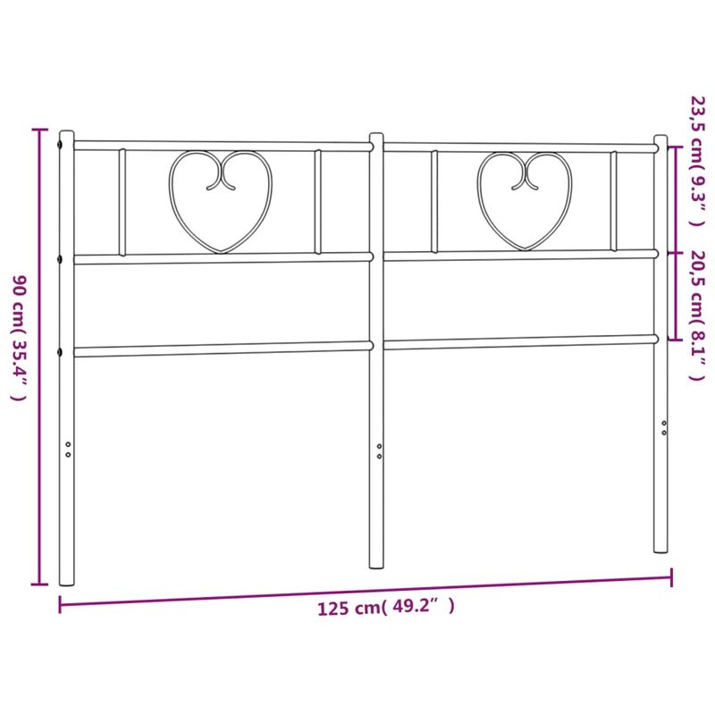 Casa si Gradina - Mobilier - Paturi si accesorii - Accesorii paturi - Tablie de pat metalica, negru, 120 cm - Infinity.ro