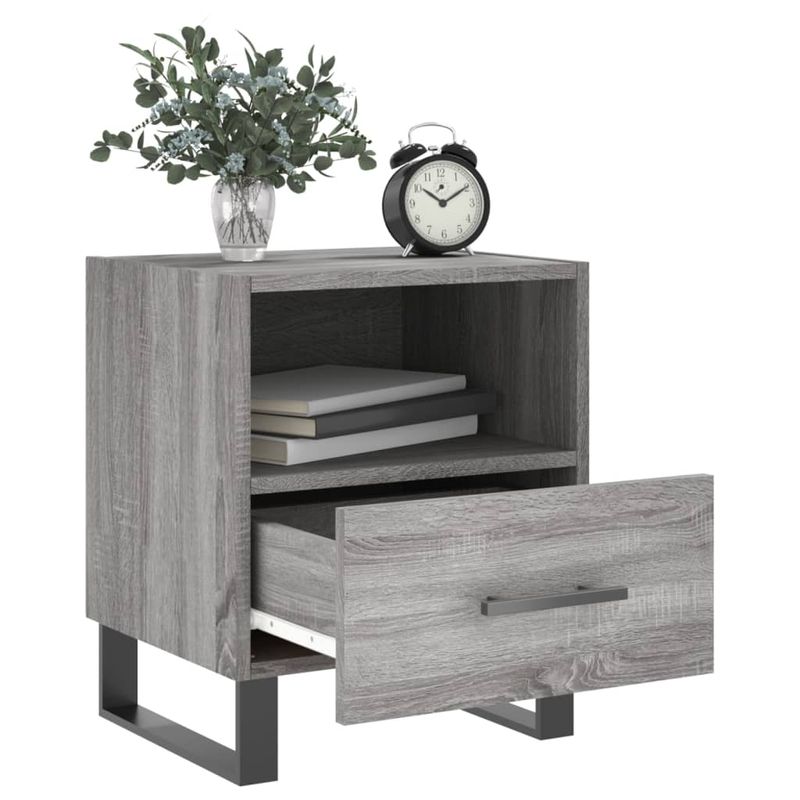 Casa si Gradina - Mobilier - Comode si corpuri - Noptiere - Noptiera, gri sonoma, 40x35x47,5 cm, lemn compozit - Infinity.ro
