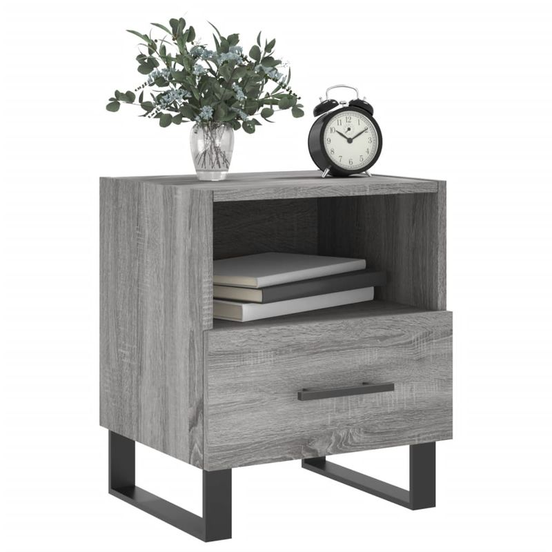Casa si Gradina - Mobilier - Comode si corpuri - Noptiere - Noptiera, gri sonoma, 40x35x47,5 cm, lemn compozit - Infinity.ro